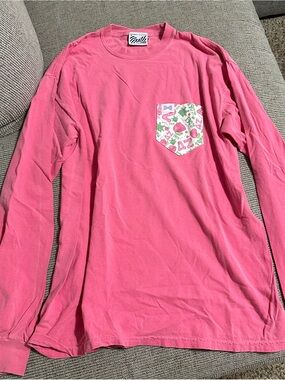 DZ Delta Zeta Fraternity Collection Pink Long-Sleeve Pocket Tee